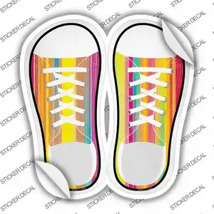 Vertical Colors Novelty Shoe Outlines Sticker Decal