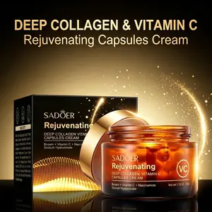 Korean  Cream, Collagen & Vitamin C Moisturizer, Collagen Cream for Face, Capsule Creams, Korean Skin Care Hydrating, Firming & Plumping Moisturizing