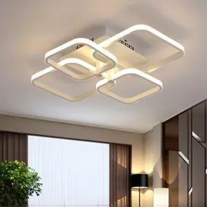 Modern LED Ceiling Light Fixture, Energy Efficient Lighting Solution, Ideal Home Decor, Push Button Control, 61cm Indoor Design, Indoor Room Lights