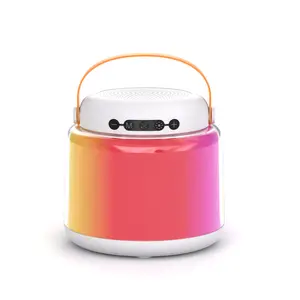 Mini Portable Karaoke Speaker Audio Integrated Microphone Home Karaoke Wireless Speaker Noise Cancellation Enhanced Sound Quality RGB Lights for Home Party Karaoke Children's gifts