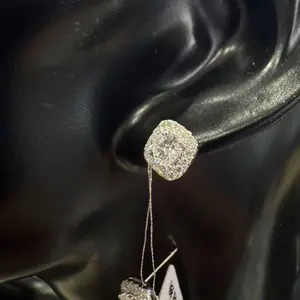 1ct Lab Grown Diamond 18K White Gold Halo Cushion Stud Earrings MDC0101-50