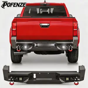 POFENZE-NADIA Rear Bumper for 2004-2026 ToyotaTacoma, w/Step Plate, FogLights, License Plate Lights andD-rings Kit car