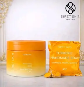 Siret Cosmetics 2-Piece Handmade Turmeric Body Care Set - Body Butter & Soap, Siret Skin Flonation (Worldcashop USA, Grimo Grimel)