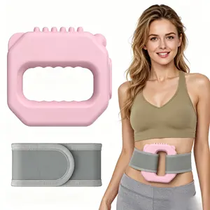 Magic Ring Fascia Roller Muscle Massager Neck & Shoulder Muscle Relief Deep Tissue Percussive Massager for Relaxation Pink & Gray Design