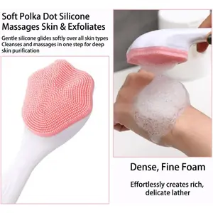 Silicone Facial Cleaning Brush Set, Portable Manual Exfoliating Tool, Soft Bristles, Waterproof Design, Suitable for Face Care
