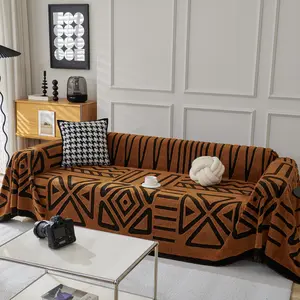 【SlumberHome】Geometric Pattern Sofa Cover, 1 Count Soft Comfortable Sofa Slipcover, Dustproof Sofa Protector, Universal Sofa Protector for Home Living Room Office