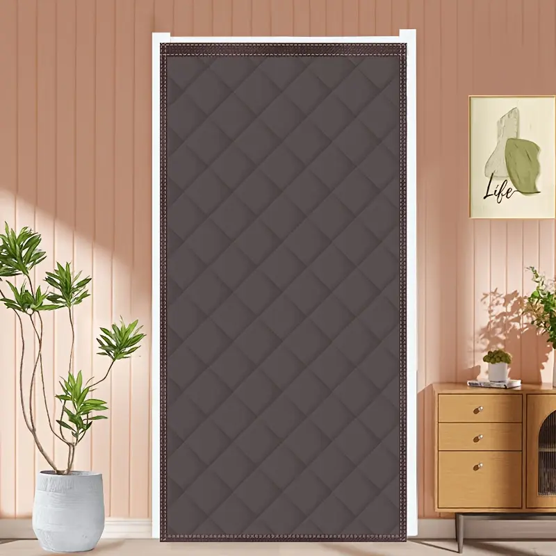 Traditional Magnetic Thermal Insulated Door Cover - 3-Layer Oxford Fabric, Velcro, Adhesive Tape, Windproof, Blocks Light & Noise, Multi-Size 1-Piece Folding Temporary Cover, 80in H (29in/33in/37in W) for Front Doors to Create Quieter Indoor Space