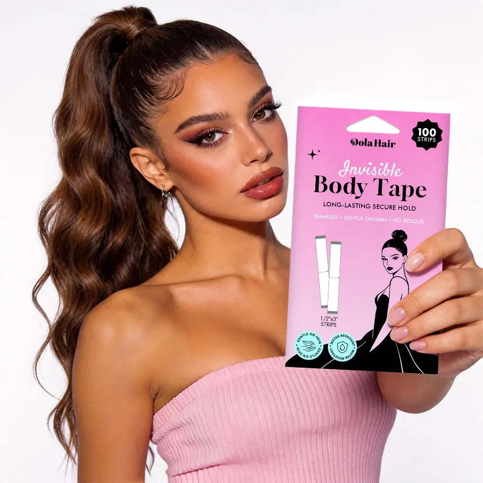 Invisible Body Tape for Dress 100 Strips Double Sided Seamless Tape, Waterproof & Skin-Safe Clothes Tape, No Residue, Keep Tube Top & Outfits in Place