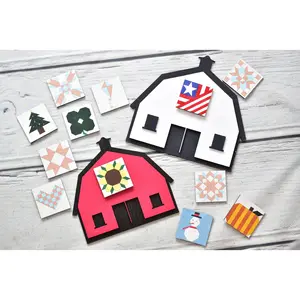 Barn Quilt Block Interchangeable Sign DIY Kit: Adults Craft Project Quilted Wooden Blocks | Group Painting Kit | Quilting Club Make & Takes