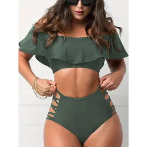 Swimsuit Women's New Split Sexy Small Breasts Gathered Bikini Hot Spring Swimsuit