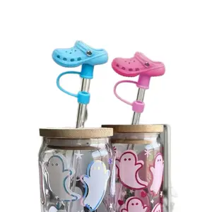 Shoe shaped Reusable Straw Cover with Colorful Shoe Design for Fun and Protection Eco Friendly Compact Size 2.4in x 1.6in Beverage Drinkware