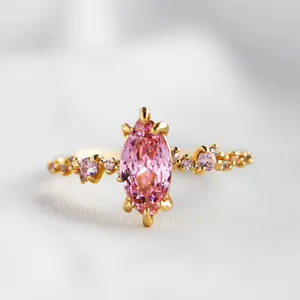 AGIMAT ROSE QUARTZ RING | 24K Gold Filled Non Tarnish, Adjustable 3-10 - For love and emotional healing