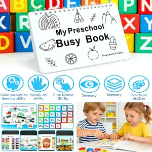 Montessori Busy Book - A Montessori-style busy book featuring a binder and early learning toys, toddlers 1-3perfect for young children's pre-school busy books, a busy little baby book - Party gift - A gift for your child