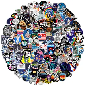 50 / 100 / 150 Space Stickers for Water Bottle, Laptop - Waterproof Vinyl NASA Pack, Space Theme Gifts for Adults, Teens, Kids, Boys - for Phone, Computer, Skateboard Decals