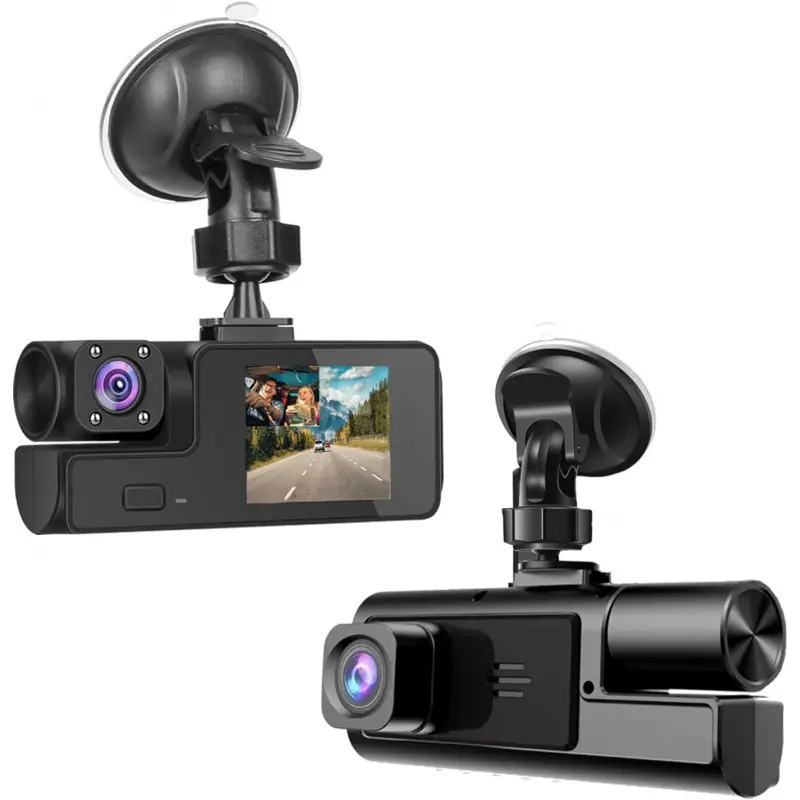 1080P Dual Dashcam for Car & Bus - Front & Inside Wide Angle Lenses (170°), 2.0" LCD Screen, WDR, G-Sensor Video Lock, Loop Recording, 8-32GB Micro SD Card Compatibility, Night Vision, Car Cigarette Lighter Support, Farm Harvester Security Recorder, Car C
