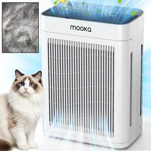 MOOKA Air Purifier for Home up to 300 to 3000sq.ft with PM2.5 Sensor, 3-Stage Filter, Pet Mode, Washable Pre-Filter, H13 HEPA for Bedroom, Dorm, Office