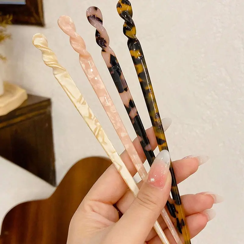 Random Pattern Hair Pin, New Chinese Style Elegant Hairpin, Fashion Hair Accessories for Women & Girls, Minimalist Headwear Suitable for Thick Hair, Hair Clip, Hair Clip Set, Fashion Hairpins