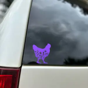 Chicken Flower Car Decal - Original Product for Decorative Use