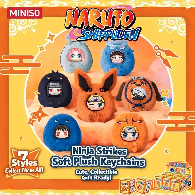 MINISO Naruto Shippuden Kawaii Plush Keychain Blind box,Cute Chibi Anime Bag Charm, Soft Plush Pendant, Anime Merch, Collectible Gift for Naruto Fans Everyone,Holiday Gift Birthday Gift,Height 3.54"Summerwins