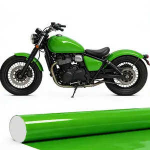 Classic Glossy Apple Green Vinyl Wrap Film Self Adhesive Car Motorcycle DIY Sticker Decal With Air Release