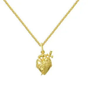 EVRY JEWELS Gold or Silver Plated Women's Hypoallergenic Sacred Heart Necklace