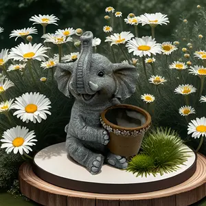Vertical Nose Elephant Flower Pot, Handheld Flower Decorative Flower Pot, Used For Home And Garden Decoration Charming Elephant Statue, Suitable For Indoor And Outdoor Display, Is A Good Product For Bookshelf Or Garden Decoration.