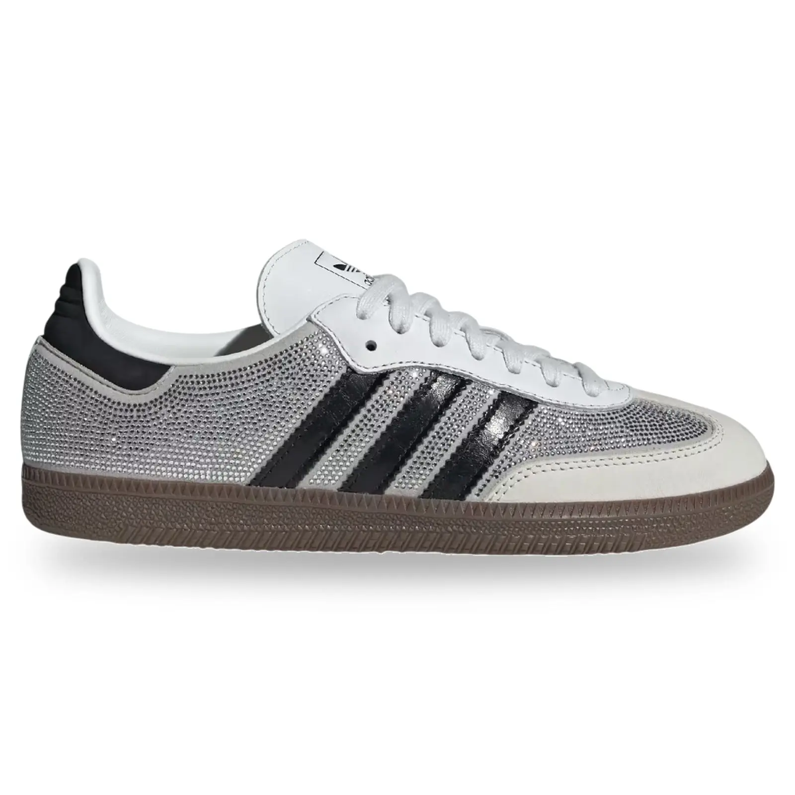 Adidas Samba OG Rhinestone Crystal White Silver Women's Sneaker IH9055 Authentic Original Black Diamond Shine Athletic Fashion Low Shoe for Girls, Sneakers Shoes, Trendy Sneakers