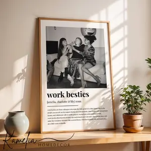 Personalized Work Besties Definition Unframed Poster, Custom Coworker Photo Print, Office Besties Wall Art, Coworker Definition Gift, Personalized Picture Decor, Unique Workplace Gift