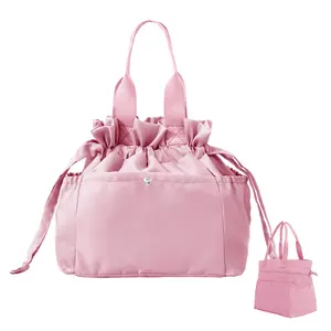 Reusable Drawstring Insulated Lunch Bag for Women with Cinch Closure - Large Size for Work Office