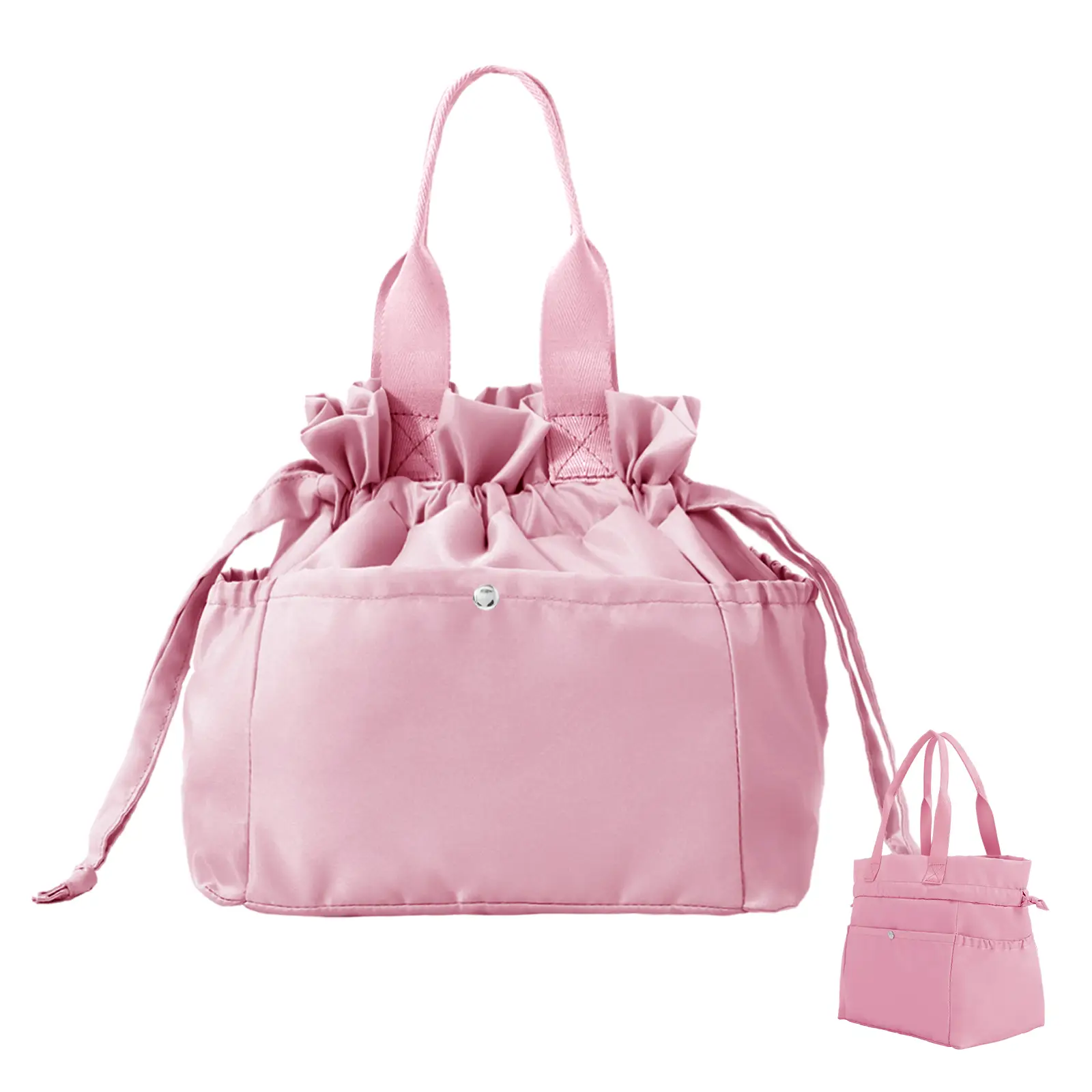 Reusable Drawstring Insulated Lunch Bag for Women with Cinch Closure - Large Size for Work Office