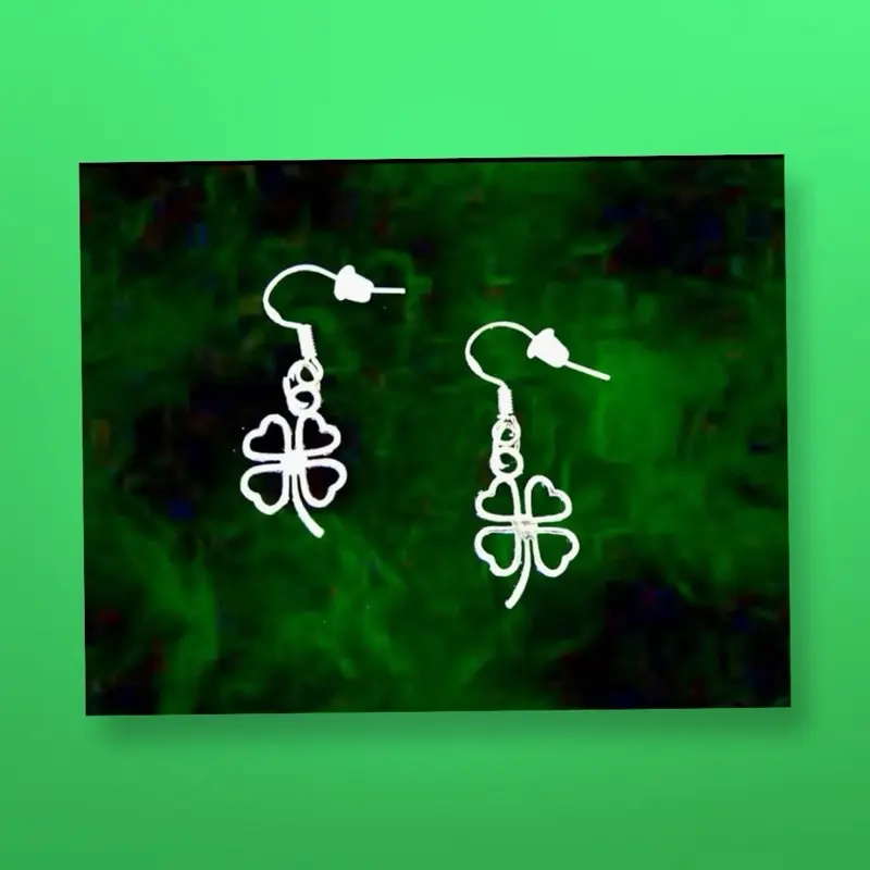 New Beauty Classic Lucky Four Leaf Clover  St.Patrick’s  Day Shamrock Earrings x2 Pairs