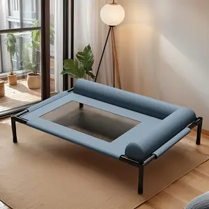 Elevated Dog Bed, High Quality Mat with Breathable Mesh Cool Dog Bed, No-Slip Dog Cushion Bed for Indoor Outdoor for All Seasons, Suitable for Small to Large Dogs/Cats Pet Beds, Grey, Gift