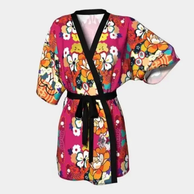 Flower Art Silk Kimono - High-Quality Kimono Featuring Diverse Floral Designs, Ideal for Collectors and Collecting Enthusiasts