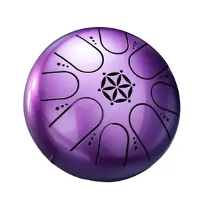Titanium Steel Tongue Drum 5 Inch Portable C-Key for Music Performance, Yoga, and Meditation Instruments Handpan Steel Drum Hand Pan