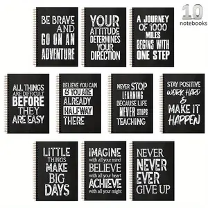 Inspirational Mental Health Notebook Journal, 10pcs/set Diary Notebook, Mental Health Gifts for Friends, School Counselor, Therapist