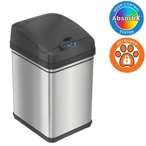 8 Gallon / 30 Liter Sensor Kitchen Trash Can with Pet-Proof Lid Stainless Steel Waterproof Bin With Odor Filter