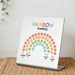 Rainbow Breathing Visual Aid for Kids & Adults, Guided Breathing Exercise Tool, Calm Down Corner, Anxiety Relief, Classroom Mindfulness Decor