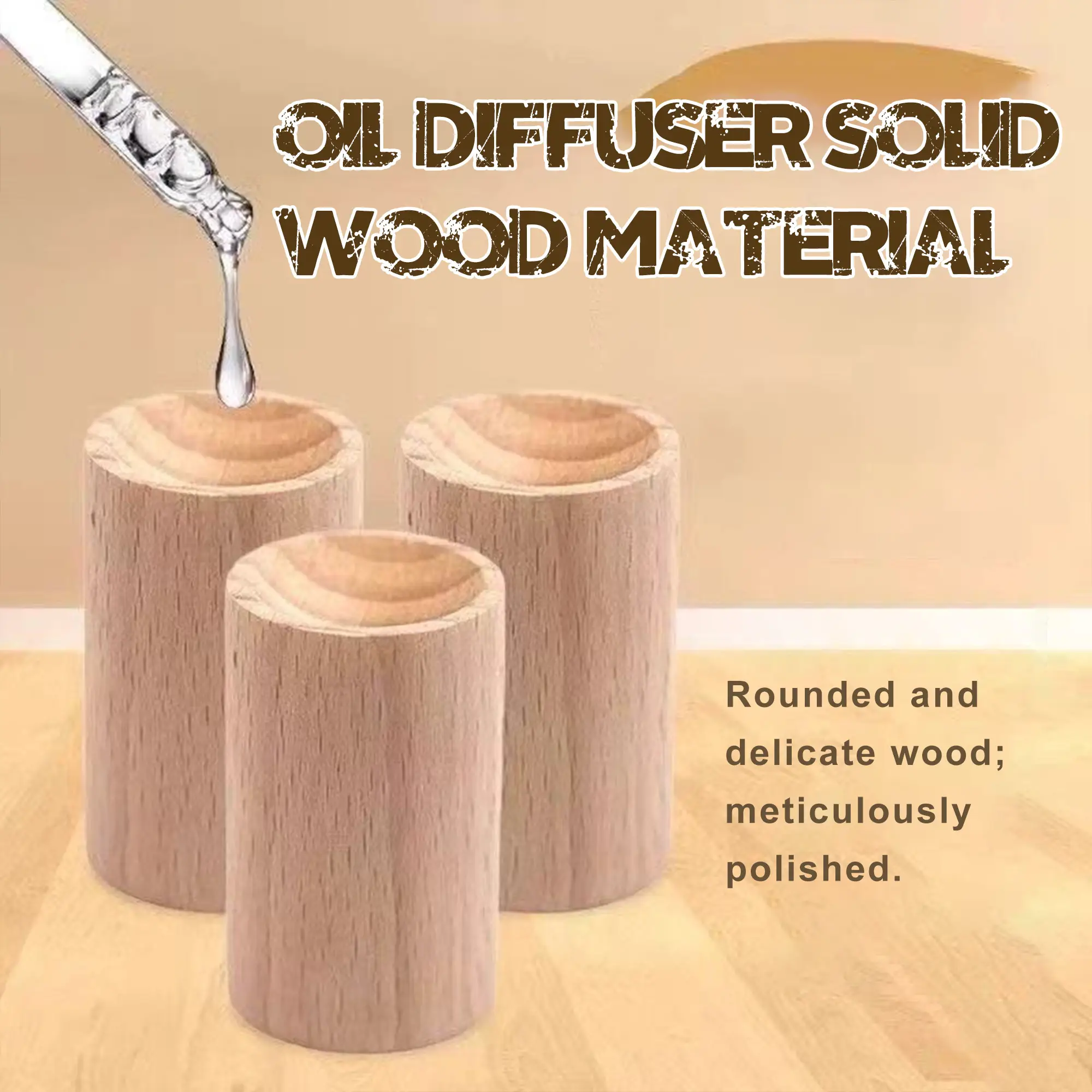6 Counts Wooden Essential Oil Diffuser, Reusable Design for Continuous Fragrance
