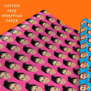 Personalised With ANY Face Wrapping Paper  Funny Heads Print, Unique Novelty Gift Wrap  Custom Birthday Gift Ideas for Friends and Family