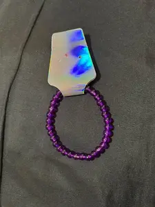 Unisex Purple Glass Bead Bracelet - Lightweight & Colorful Sparkle Accessory for Any Outfit or Stack