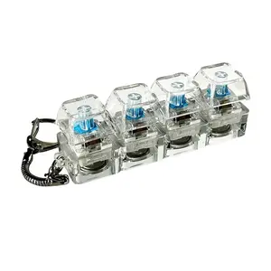 Keyboard Fidget Toys 4-in-1 Keyboard Decompression Button Finger Clicker Toys with LED Light Keychain Fidget Stress Relief Gifts for Adult to Relief Stress Pass The Time