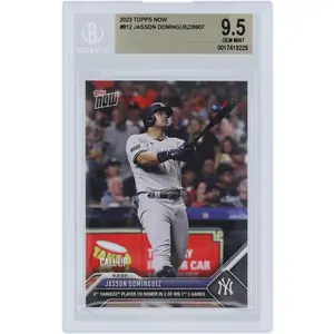 Jasson Dominguez New York Yankees 2023 Topps Now 4th Yankees Player to Homer in 2 of His 1st 3 Games #812 BGS Authenticated 9.5 Rookie Card