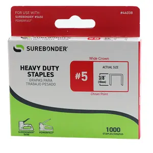 3/8" Heavy Duty Wide Crown Staples - 1000 Count | #5 Series