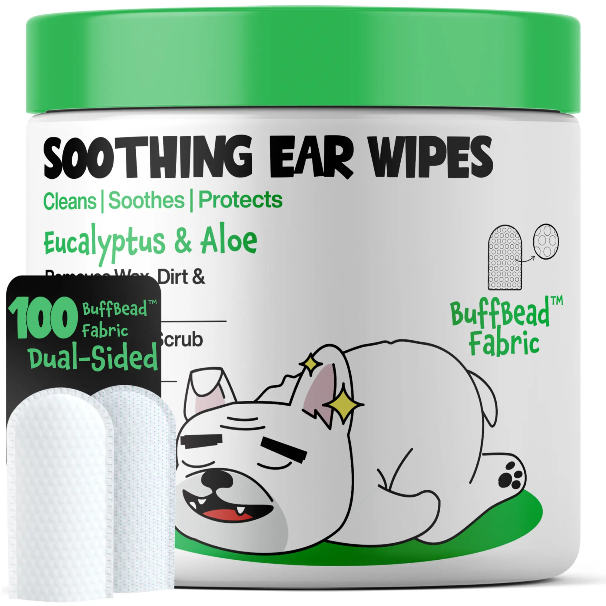 Roofus The Dog Ear Wipes - Eucalyptus Aloe | 100ct Roofus The Dog Ear Wipes - Eucalyptus Aloe | 100ct