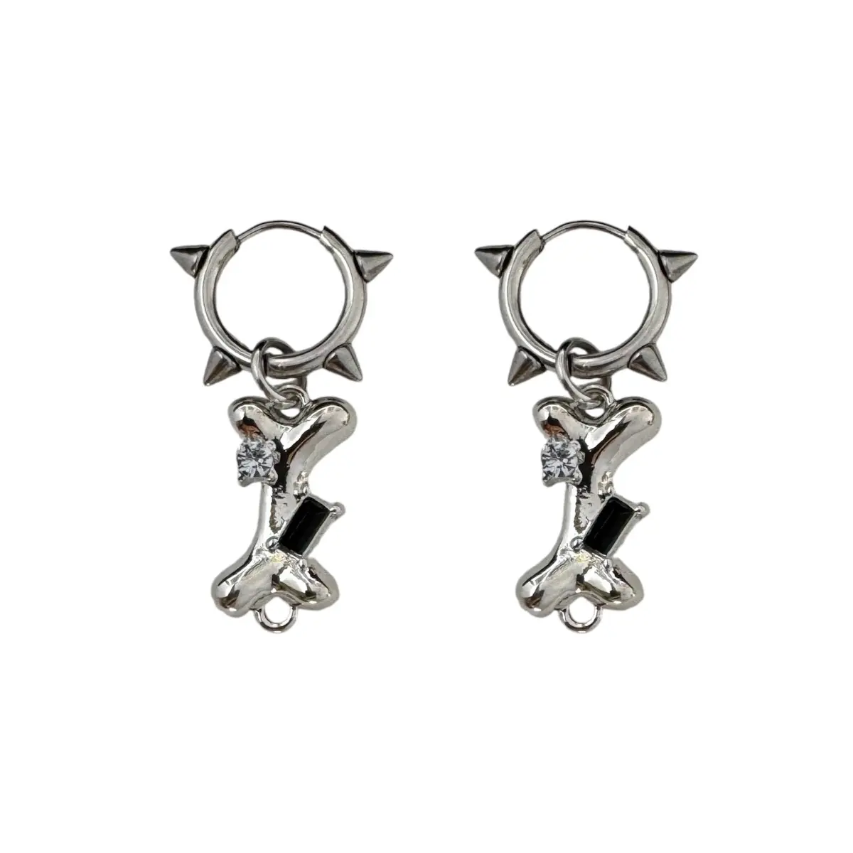 Dog Bone Dangle Drop Earrings for Women Men,Streetwear Punk Hip Hop Unisex Style
