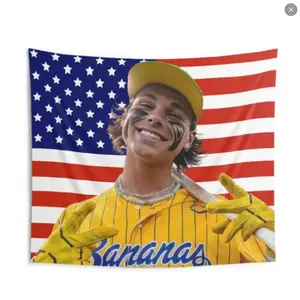Retro Kyle Jackson Baseball Wall Tapestries, Vintage Soft Flag, Banana Fan Gift, Summer Sports Flag