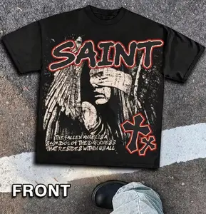 AINT, THE FALLEN ANGELS IS A SYMBOL OF THE DARKNESS THAT RESIDERS WITHIN US ALL Men's Cotton Graphic Tees Price Streetwear T-shirt, Round Neck, Loose Fit, Fall & Holiday Travel, Unisex, Y2K Style