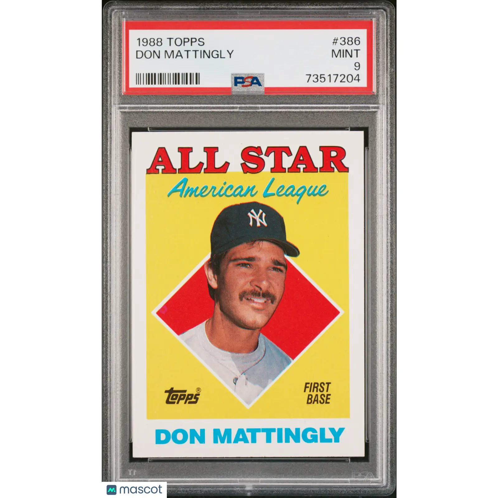 Don Mattingly PSA 1988 Topps Baseball #386 9 73517204