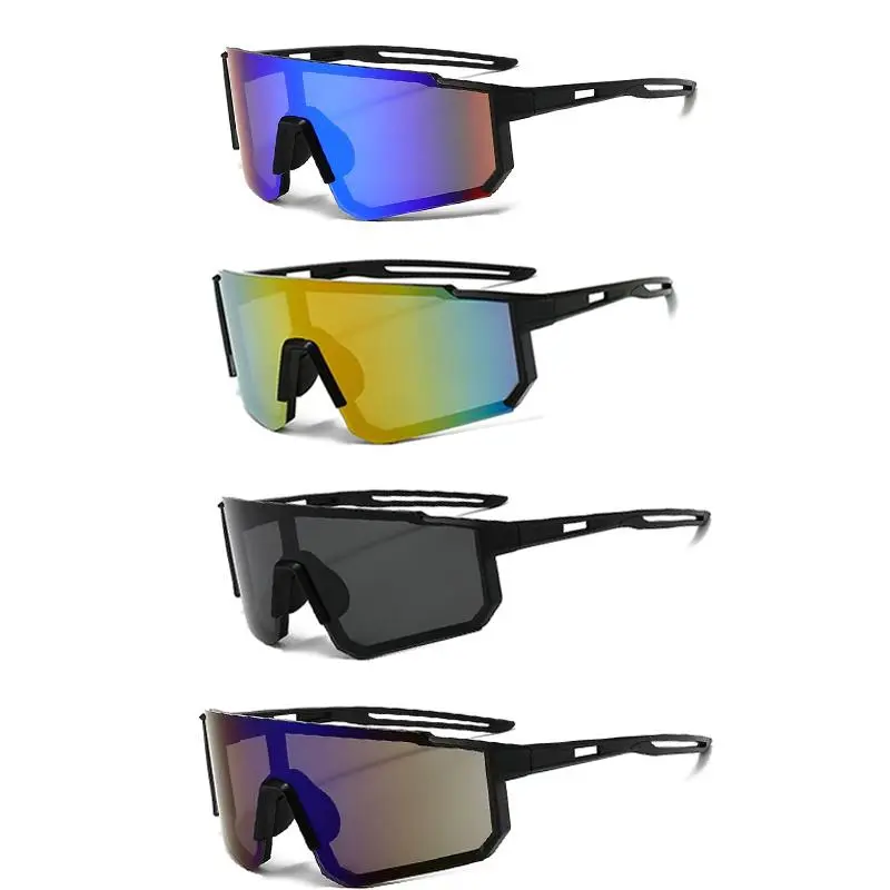4pcs Unisex Stylish Polarized Sunglasses Set - Double Bridge Sports Eyewear, UV400 Anti-Ultraviolet Mirror Lenses, Windproof Lightweight, Men's Sunglasses, Sun Protection, Ideal for Cycling, Athletic Use, Stylish Sunglasses