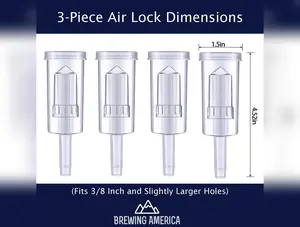Brewing Airlock & Bung Combo, 4 Pack Fermentation Airlocks and Bungs
